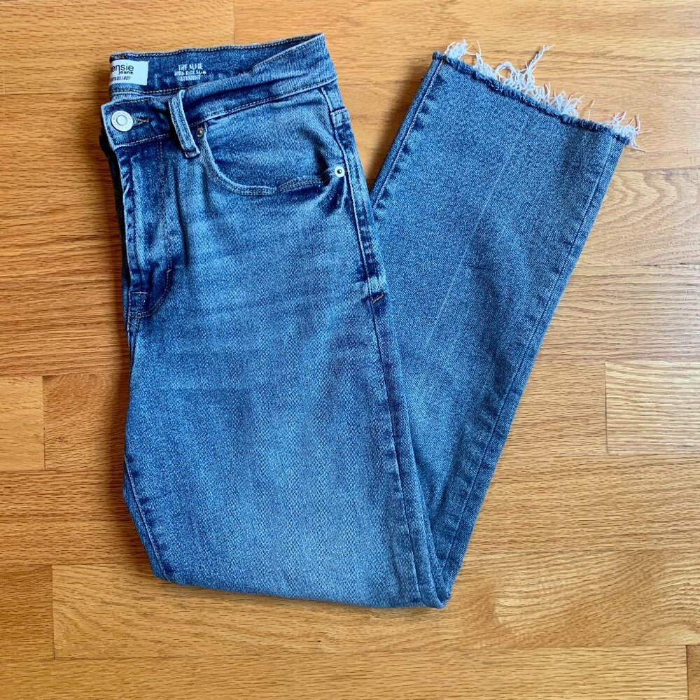 Kensie Jeans Vintage Lux The Allie High Rise Slim Straight Light/Medium Wash